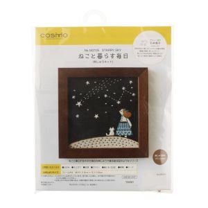 COSMO A Life With A Cat Starry Sky Embroidery Kit | Crafties Fair