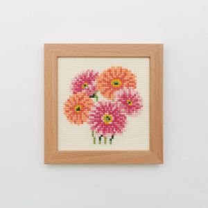 COSMO Gerbera Cross Stitch Kit | Small Flower Frame | Crafties Fair