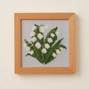 COSMO Lily of the Valley Embroidery Kit | Small Flower Frame | Crafties Fair