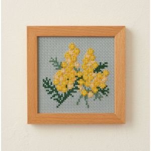 COSMO Mimosa Cross Stitch Kit | Small Flower Frame | Crafties Fair