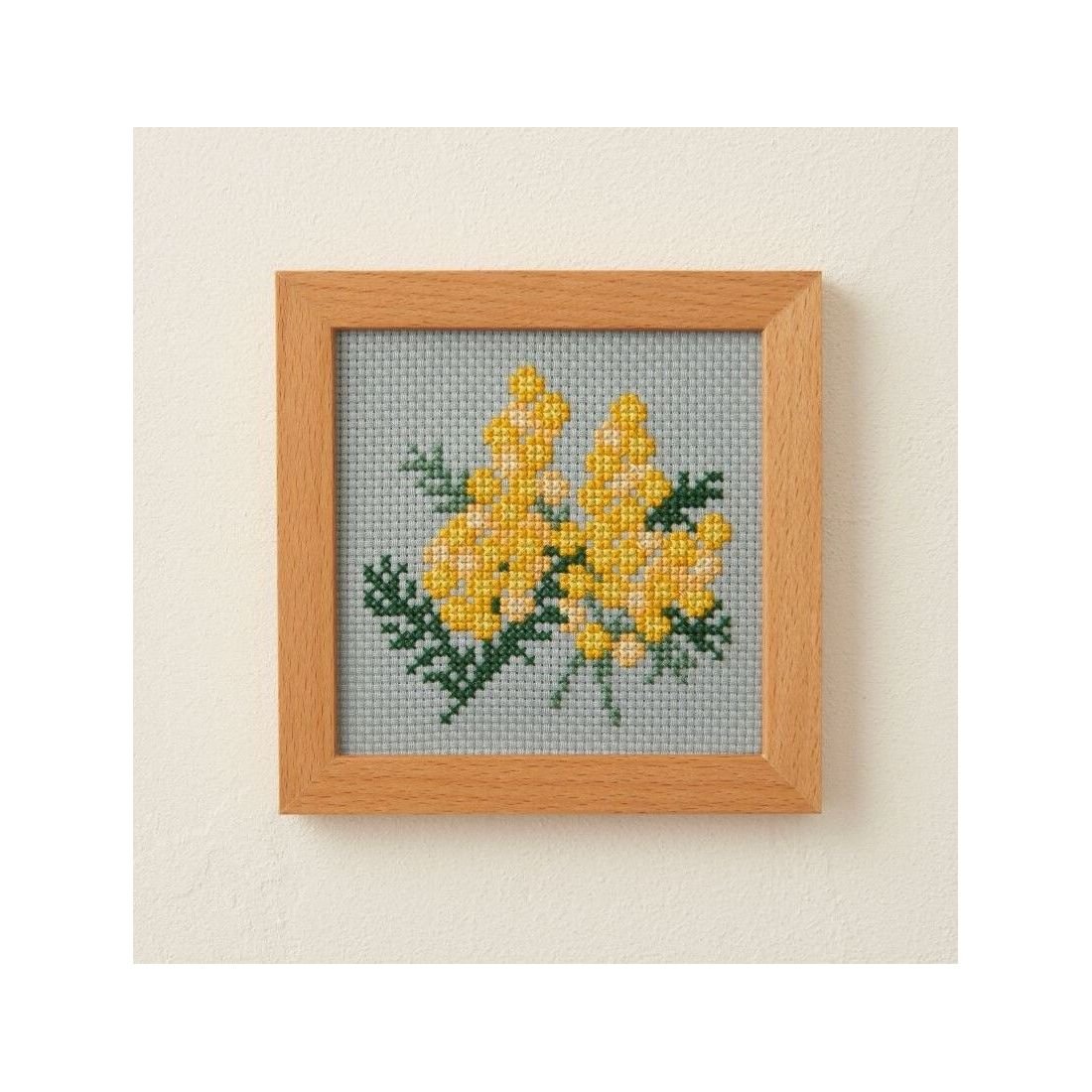 COSMO Mimosa Cross Stitch Kit | Small Flower Frame | Crafties Fair