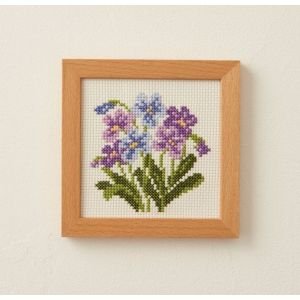 COSMO Violet Cross Stitch Kit | Small Flower Frame | Crafties Fair