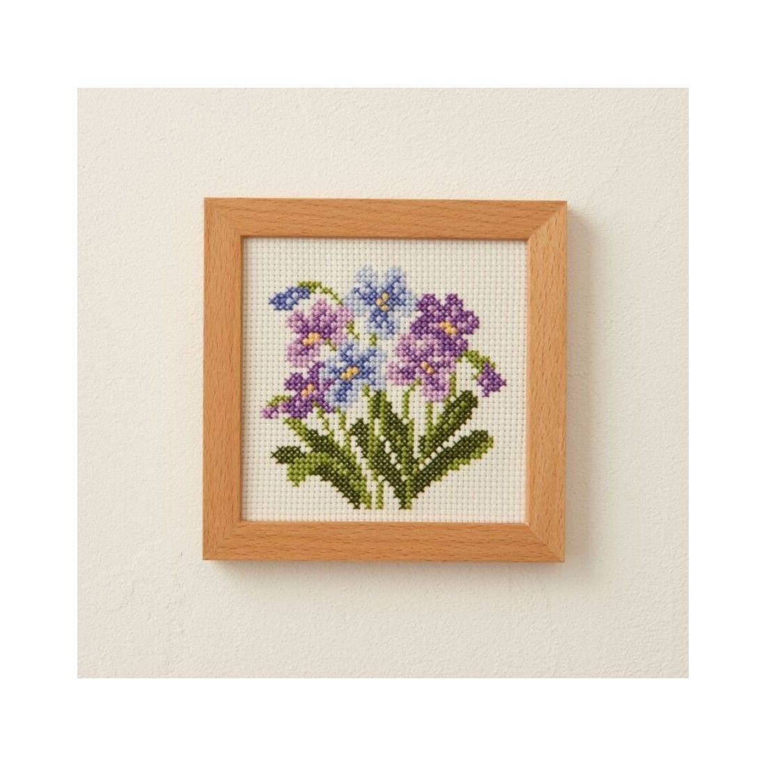 COSMO Violet Cross Stitch Kit | Small Flower Frame | Crafties Fair