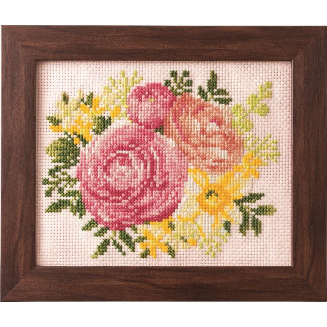 COSMO Ranunculus and Daffodil Cross Stitch Kit | Framed Floral | Crafties Fair