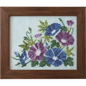 COSMO Morning Glory and Green Maple Cross Stitch Kit | Framed Floral | Crafties Fair