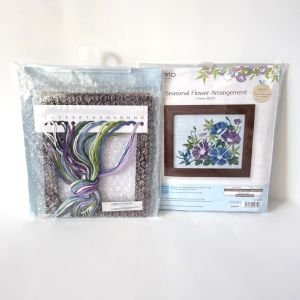 COSMO Morning Glory and Green Maple Cross Stitch Kit | Framed Floral | Crafties Fair
