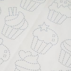 Embroidery Kits Easy-Kit Sashiko Kitchen Cloth Cupcakes | Beginner Sashiko Kit