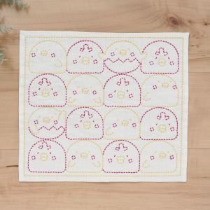 Embroidery Kits Easy-Kit Sashiko Kitchen Cloth Chick Chickens | Beginner Kit