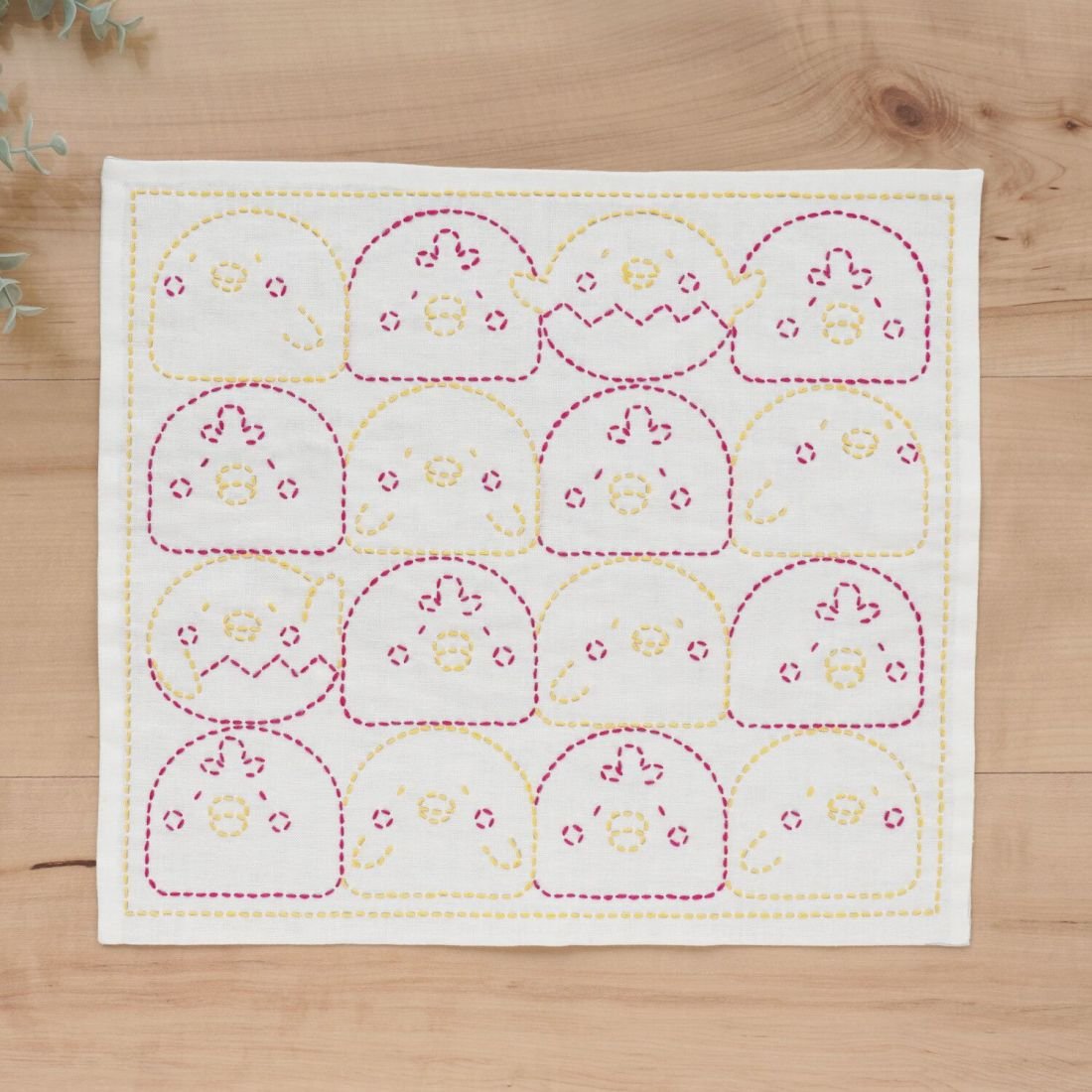 Embroidery Kits Easy-Kit Sashiko Kitchen Cloth Chick Chickens | Beginner Kit