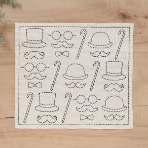 Embroidery Kits Easy-Kit Gentleman Sashiko Kitchen Cloth | Beginner Kit