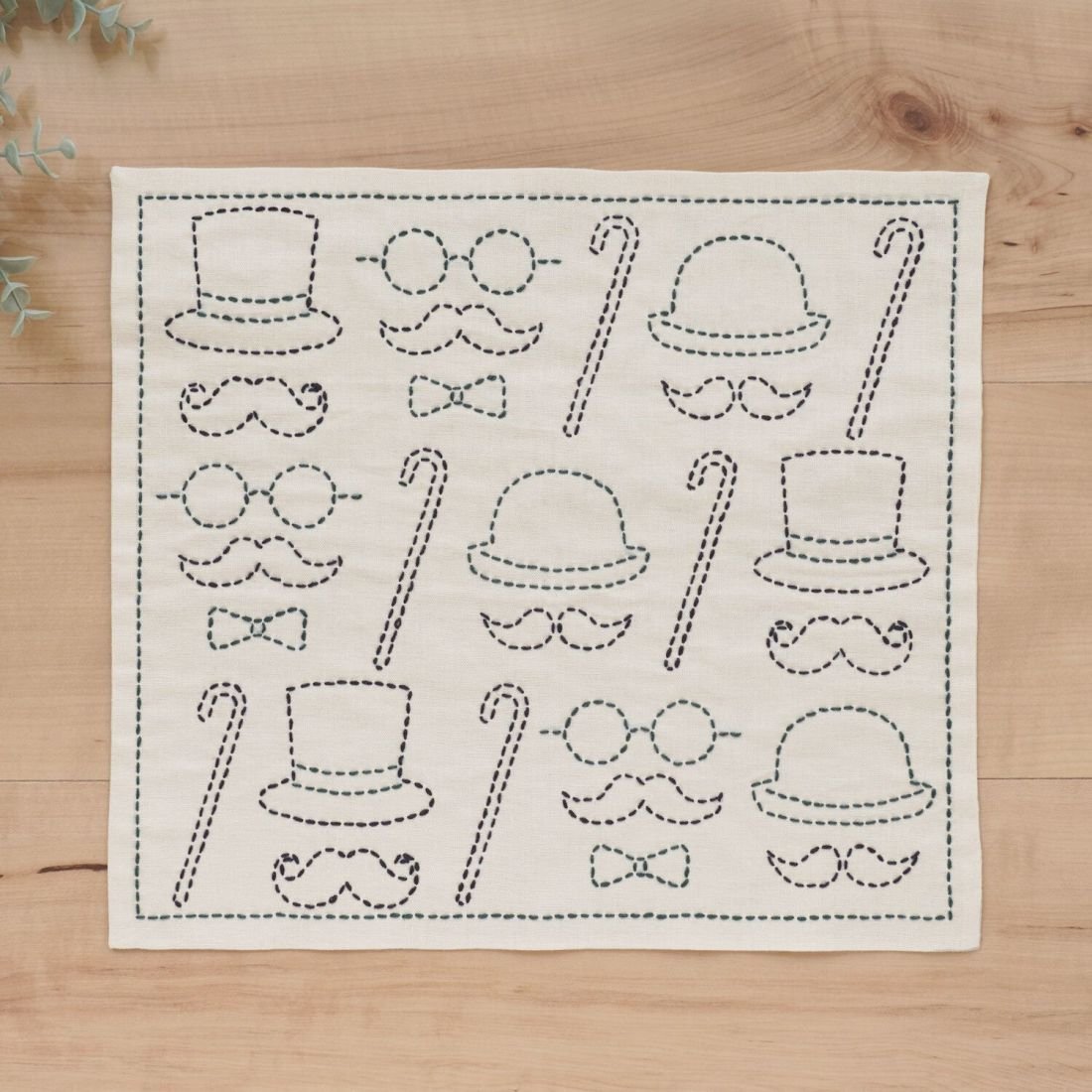 Embroidery Kits Easy-Kit Gentleman Sashiko Kitchen Cloth | Beginner Kit
