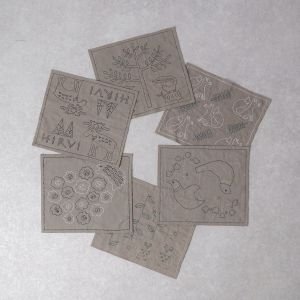 HIRVI Sashiko Embroidery Kit – Orava Squirrel Kitchen Cloth
