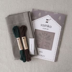 HIRVI Sashiko Embroidery Kit – Pollo Owl Kitchen Cloth