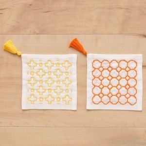 Sashiko Coaster Embroidery Kit – Easy Kit 2-Piece Set