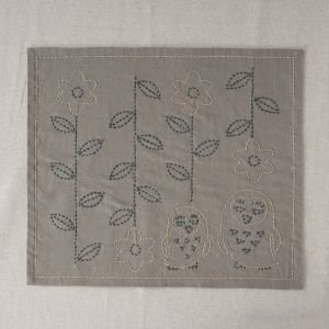 HIRVI Sashiko Embroidery Kit – Pollo Owl Kitchen Cloth
