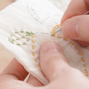 Sashiko Embroidery Coaster Kit | Home & Fir Trees Easy Set