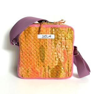 Handmade Quilted Cotton Crossbody Bag | Pink Floral Patchwork