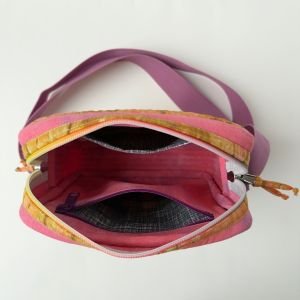 Handmade Quilted Cotton Crossbody Bag | Pink Floral Patchwork