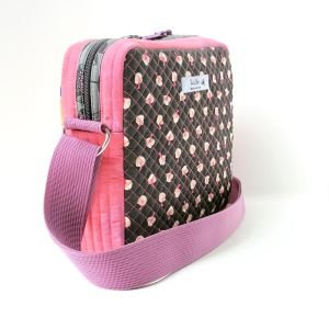 One-of-a-Kind Quilted Cotton Crossbody Bag – Pink Patchwork & Mushroom Print