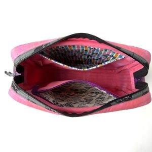 One-of-a-Kind Quilted Cotton Crossbody Bag – Pink Patchwork & Mushroom Print