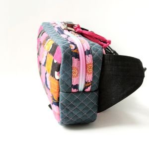 One-of-a-Kind Handmade Quilted Belt & Crossbody Bag | Floral Cotton