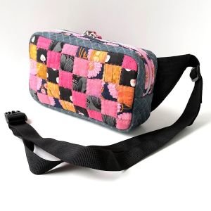 One-of-a-Kind Handmade Quilted Belt & Crossbody Bag | Floral Cotton