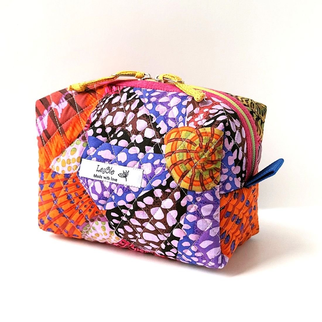 Handmade Quilted Patchwork Pouch | Makeup & Toiletry Bag