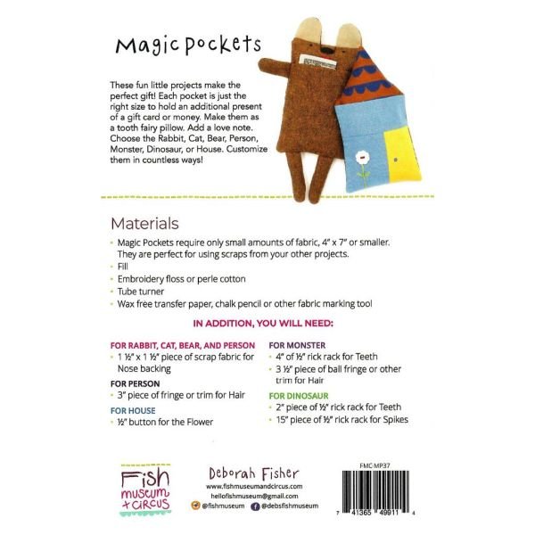 Magic Pockets Paper Sewing Pattern – Gift Card & Tooth Fairy Pockets