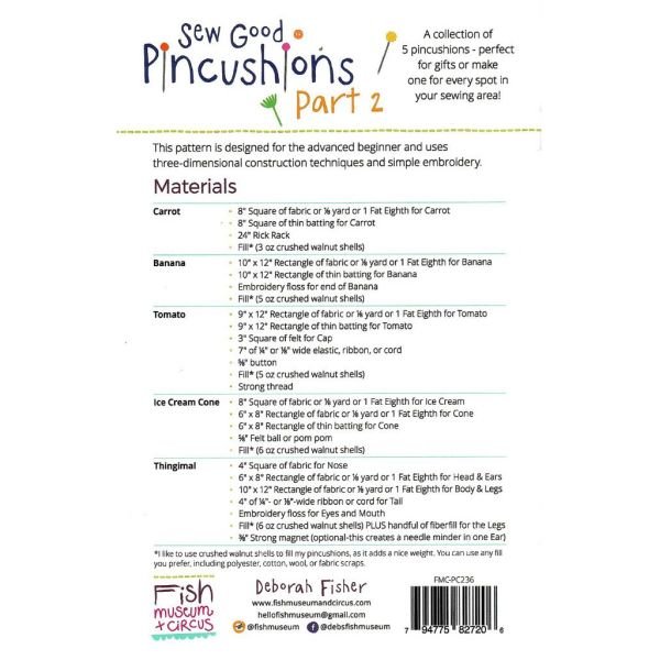 Sew Good Pincushions Part 2 Paper Sewing Pattern – 5 Designs