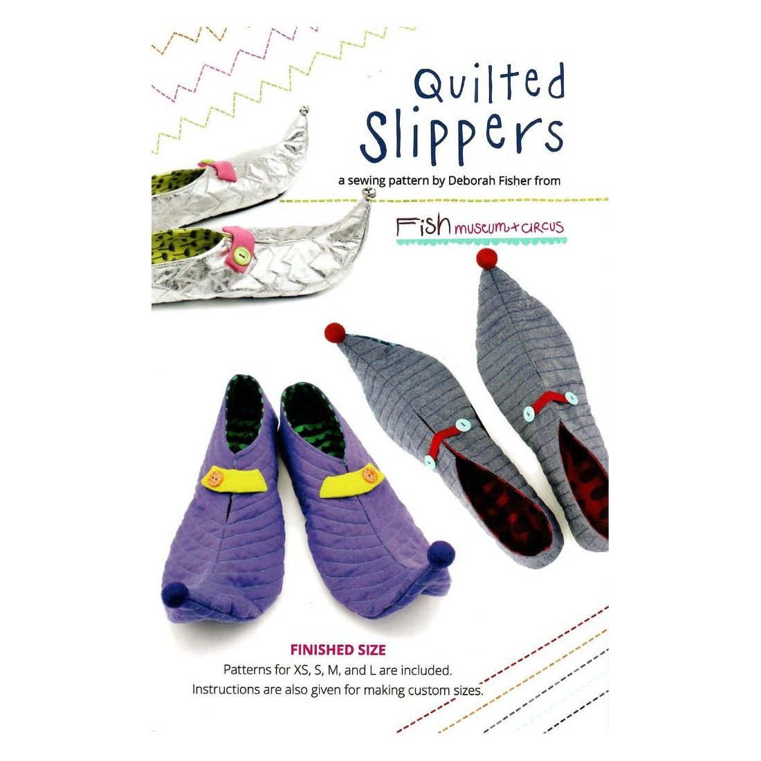 Quilted Slippers Paper Sewing Pattern – Sizes XS–L