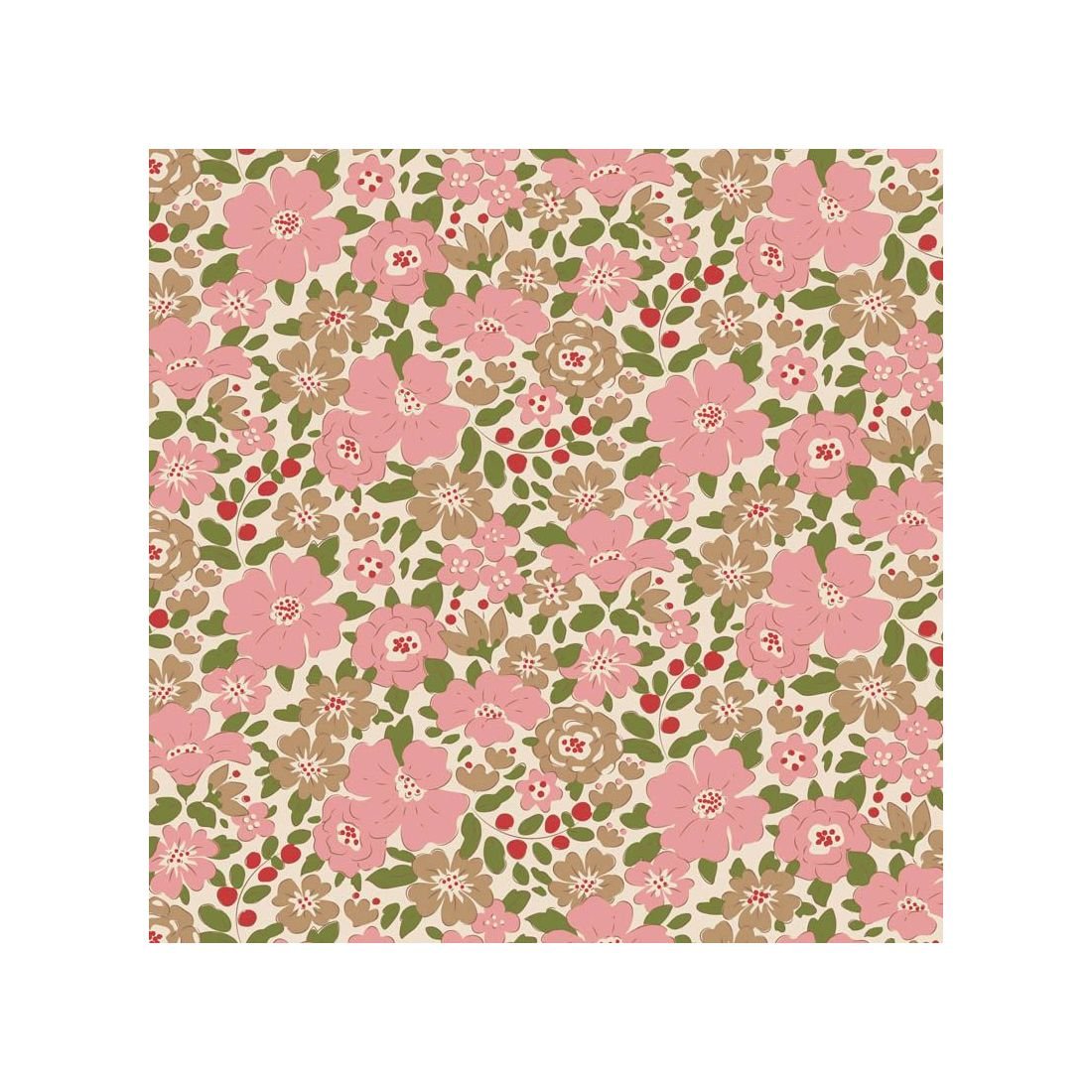 Harper Pink 130146 – Creating Memories Winter Reds & Greens | Tilda Fabric