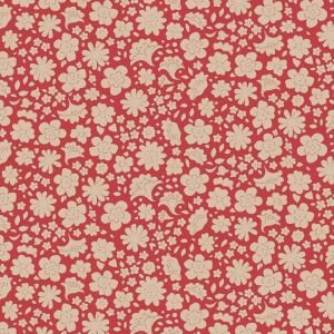 Carla Red 130152 by Tilda from the Creating Memories Winter Reds & Greens collection. A classic red floral cotton fabric for Chr