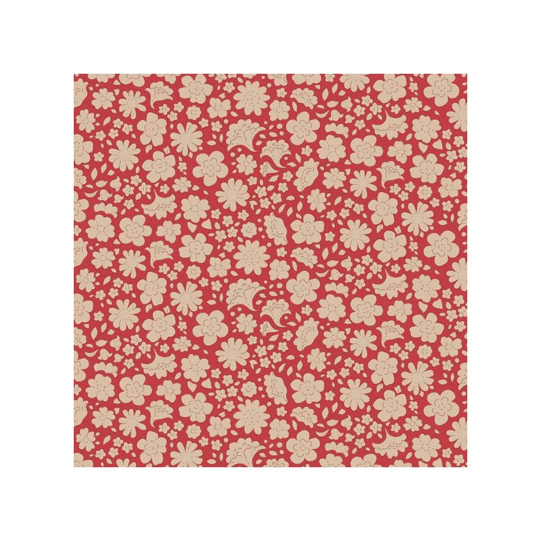 Carla Red 130152 by Tilda from the Creating Memories Winter Reds & Greens collection. A classic red floral cotton fabric for Chr