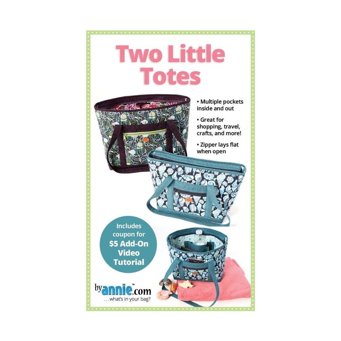 Two Little Totes Sewing Pattern by ByAnnie | Bag Pattern