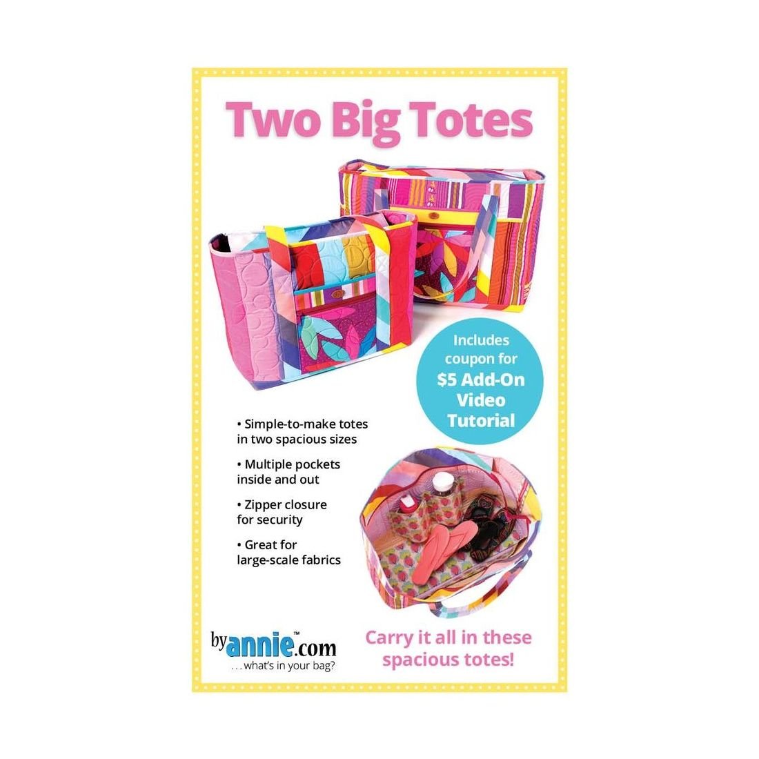 Two Big Totes Sewing Pattern | Large & Extra-Large Tote Bags by ByAnnie