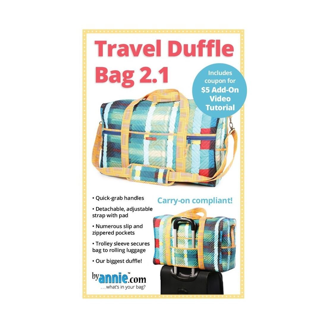 Travel Duffle Bag 2.1 Pattern by ByAnnie | Sewing Travel Bag