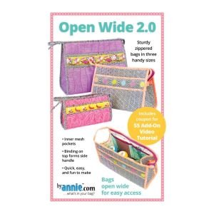 Open Wide 2.0 Bag Pattern byAnnie | Zippered Organizer Bags