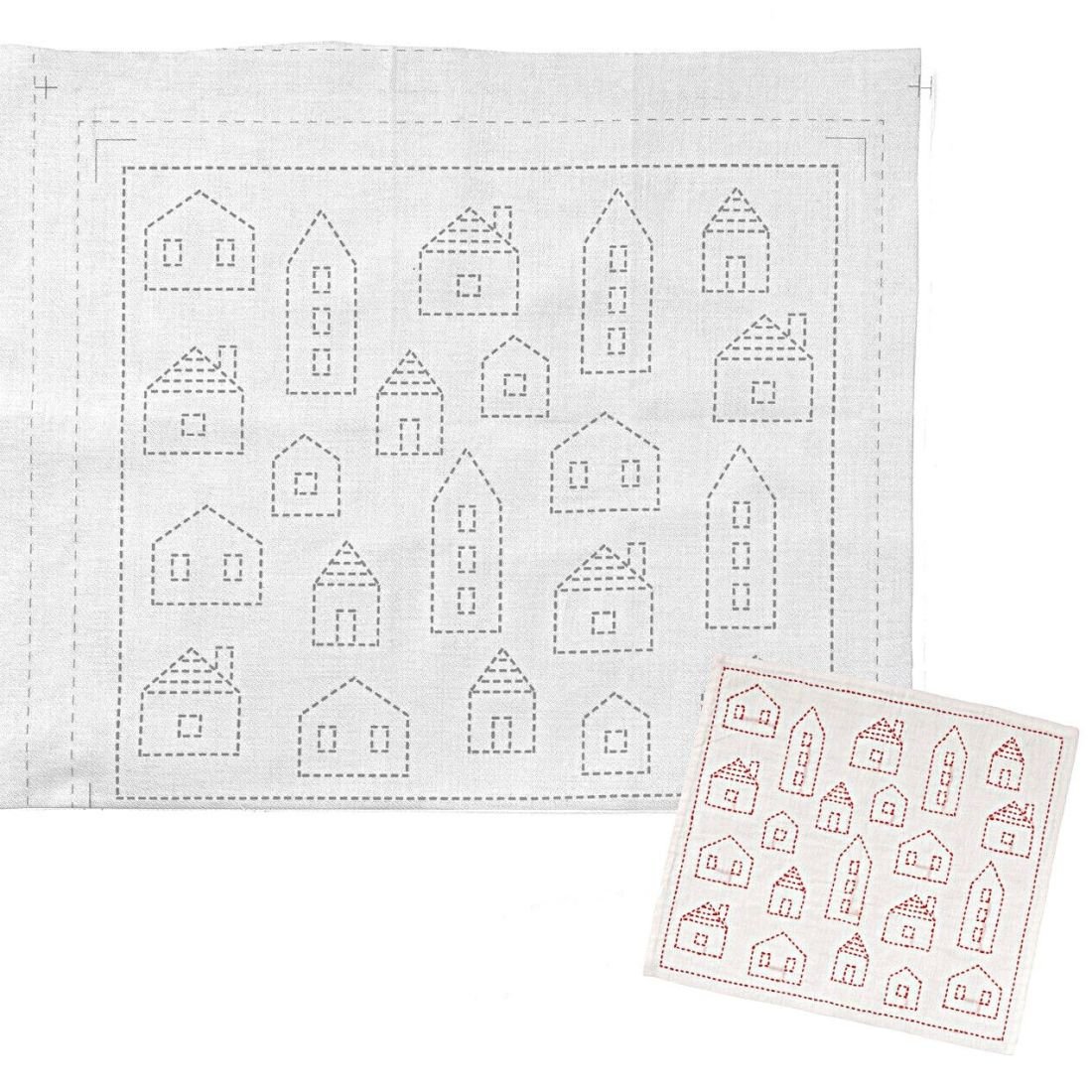 HARAWOOL House Sashiko Fabric | Pre-Printed Embroidery Cloth