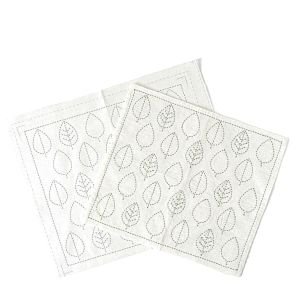 HARAWOOL Leaf Sashiko Fabric | Pre-Printed Embroidery Cloth