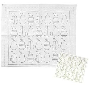 HARAWOOL Pear Sashiko Fabric | Pre-Printed Embroidery Cloth