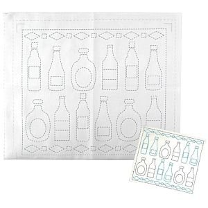 HARAWOOL Bottle Sashiko Fabric | Pre-Printed Embroidery Cloth