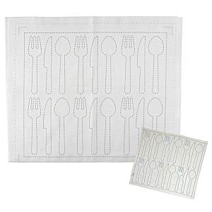 HARAWOOL Fork Sashiko Fabric | Pre-Printed Embroidery Cloth