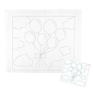 HARAWOOL Balloon Sashiko Fabric | Pre-Printed Embroidery Cloth
