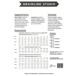 Grainline Studio Poppy Dress Sewing Pattern | Paper Pattern Sizes 0-18 & 14-32