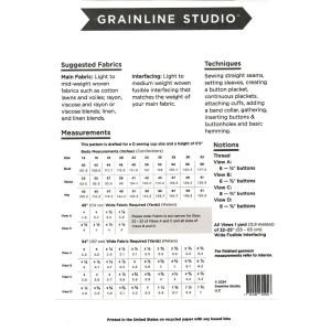 Grainline Studio Poppy Dress Sewing Pattern | Paper Pattern Sizes 0-18 & 14-32