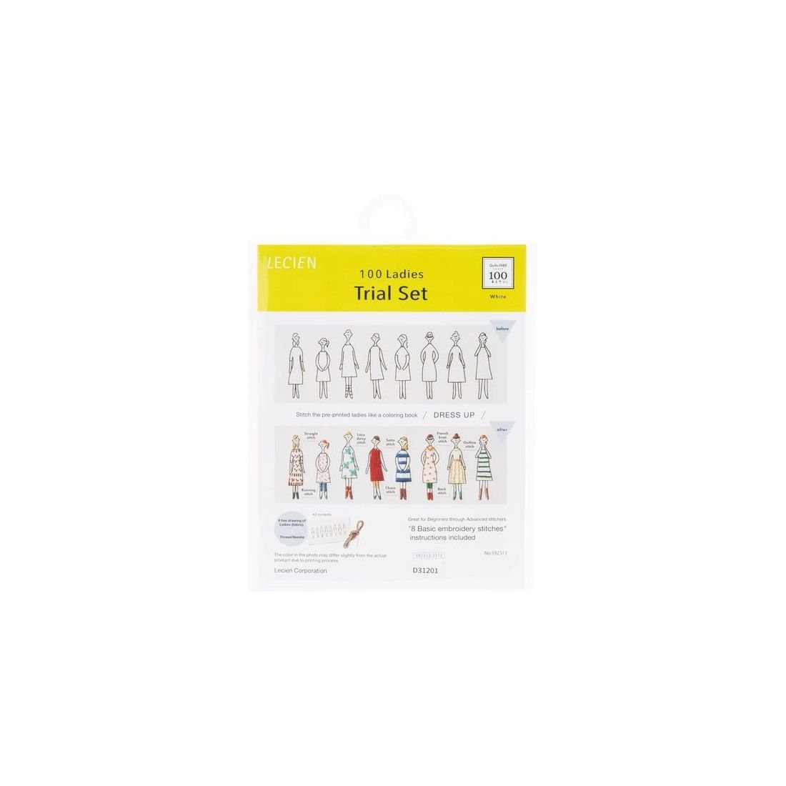 COSMO 100 Ladies Embroidery Kit White – Beginner Kit Japan