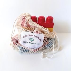 Set of 3 Reusable Organic Mesh Cotton Bags | GOTS Certified