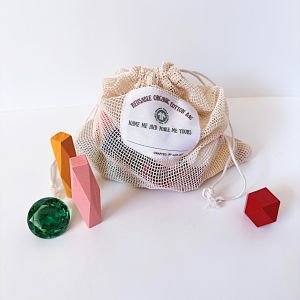 Set of 3 Reusable Organic Mesh Cotton Bags | GOTS Certified