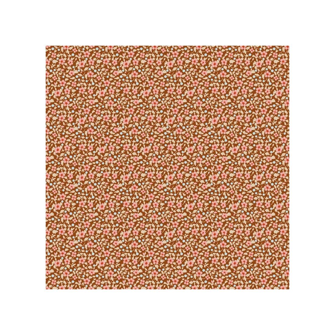 Tilda Brie Basics Brown 130137 Floral Cotton Fabric