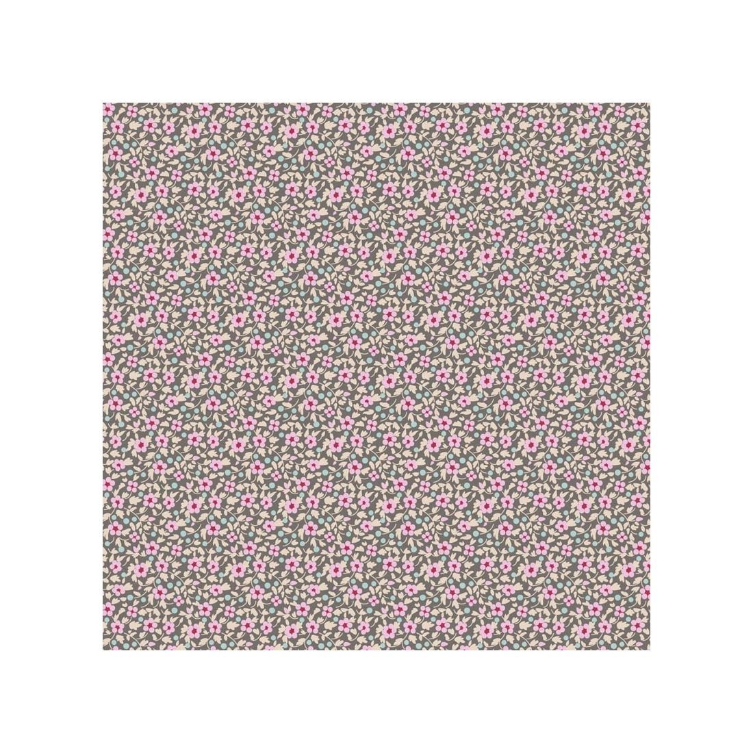 Tilda Brie Basics Grey 130187 Floral Cotton Fabric